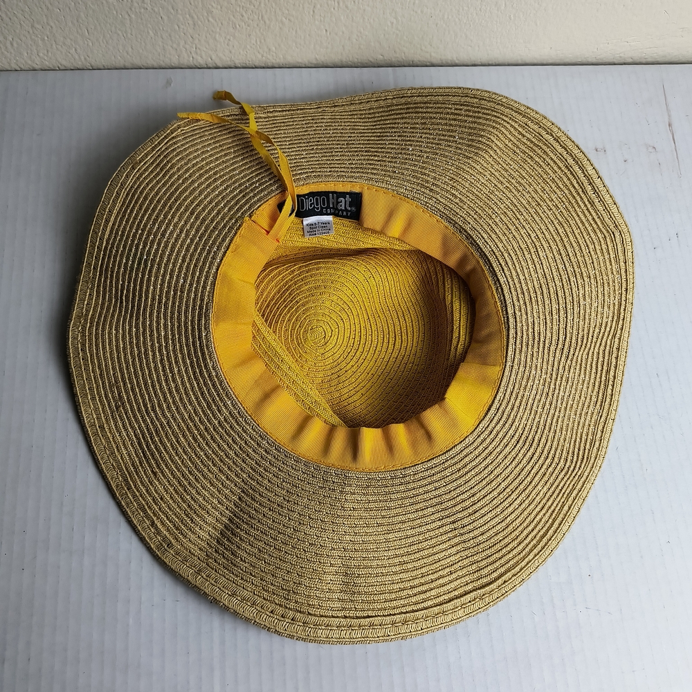 San Diego Hat Company Yellow and White Daisy Sun Paper Straw Hat Kids 5-7 - Picture 7 of 9